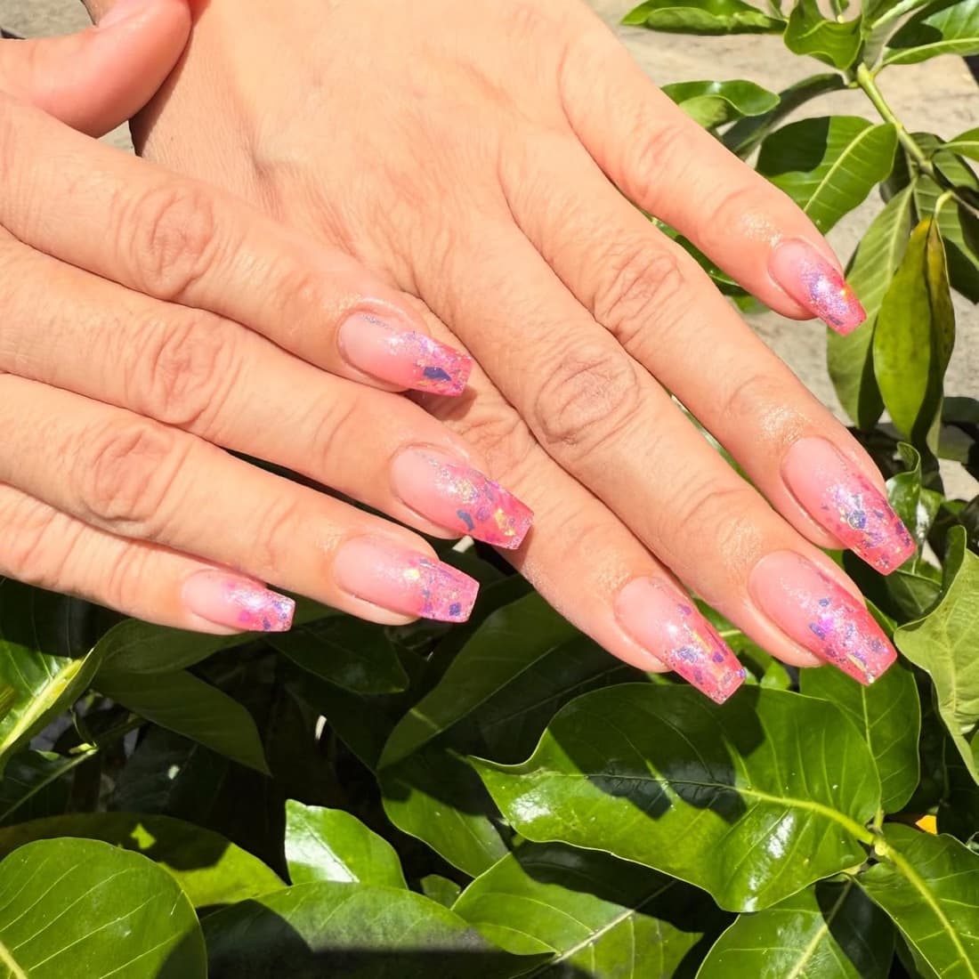Pink ombre coffin set