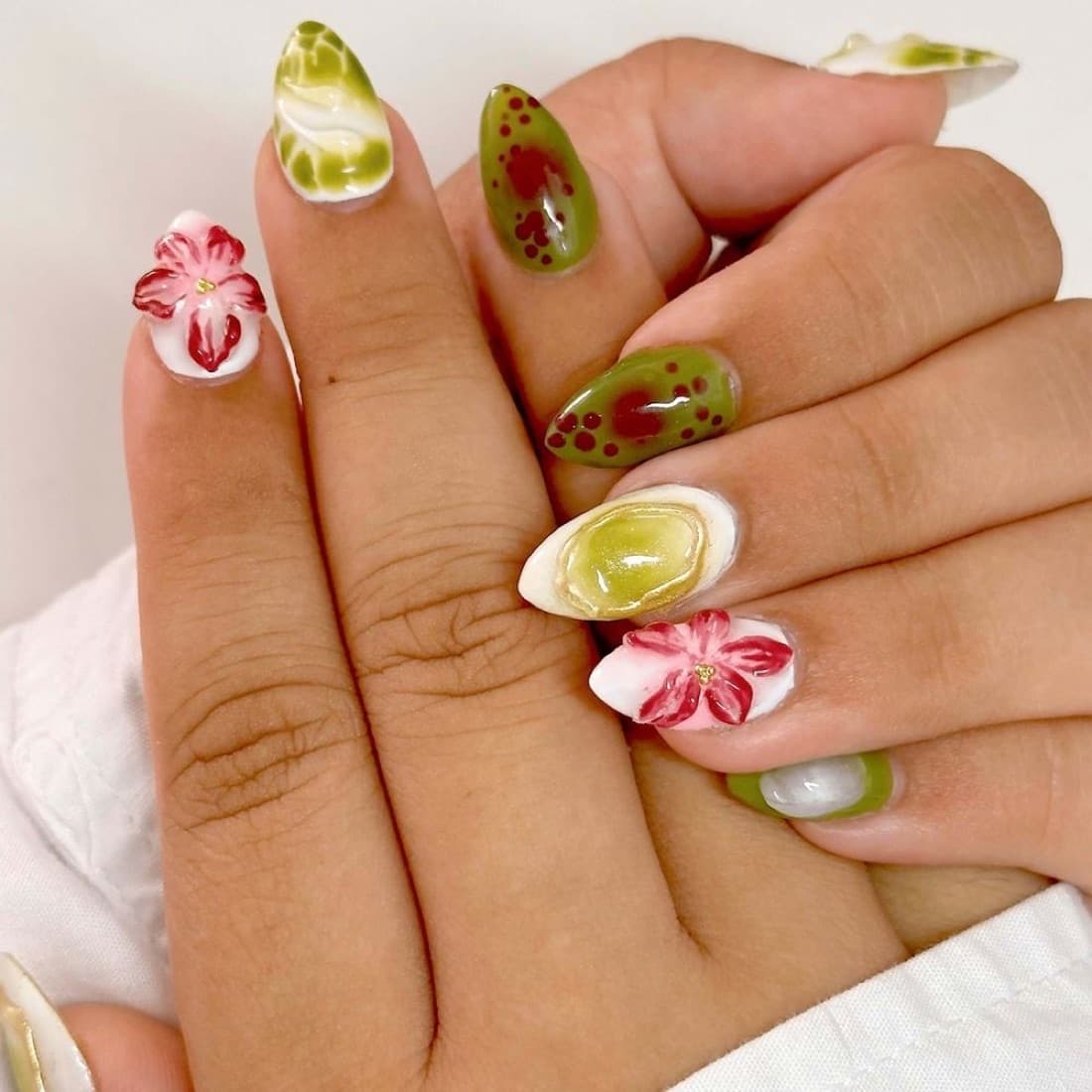 Tropical fruit nail art